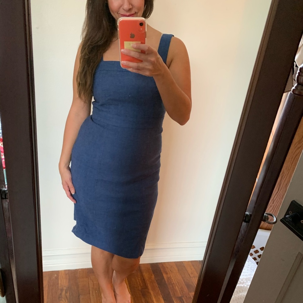 ANN TAYLOR | Dutch Blue Sleeveless Chambray Dress